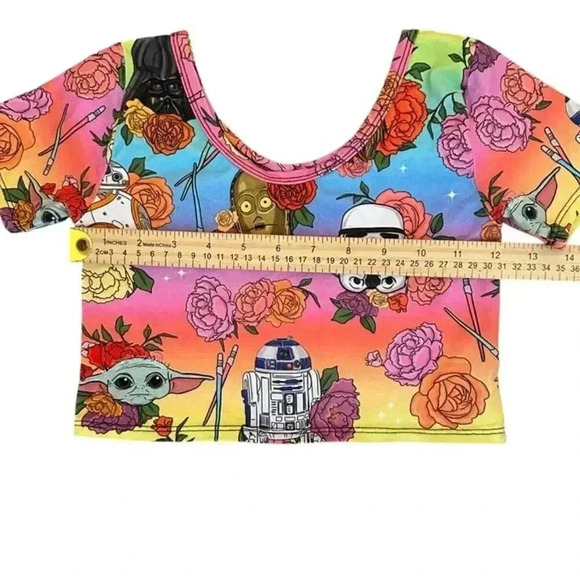 Wild Rich Kids 2 Piece Outfit youth size 11/12 floral star wars twirl skirt top - Picture 5 of 9